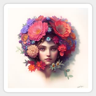 Stunning Beautiful Fantasy Flower Girl Sticker